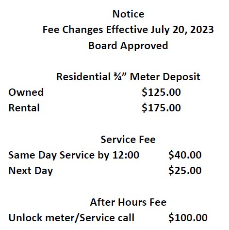 Water Rate Increase Notice July 20 2023